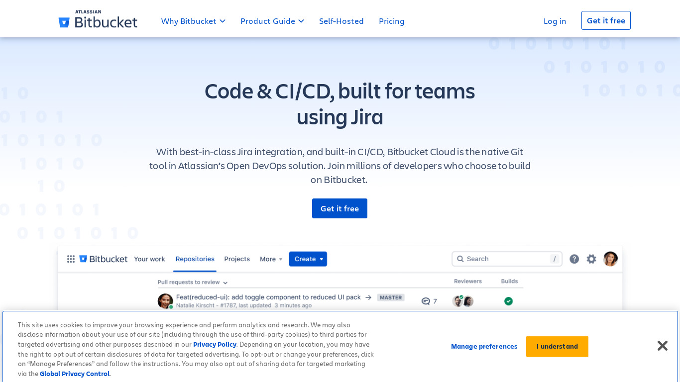 BitBucket Landing page
