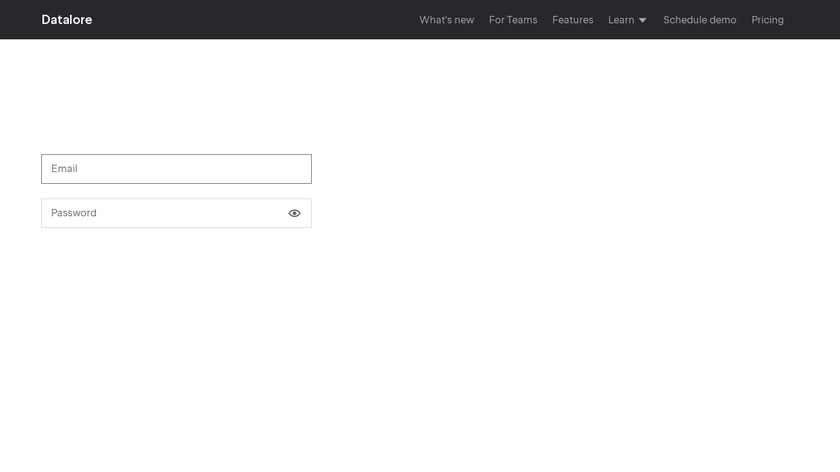 Datalore Landing Page