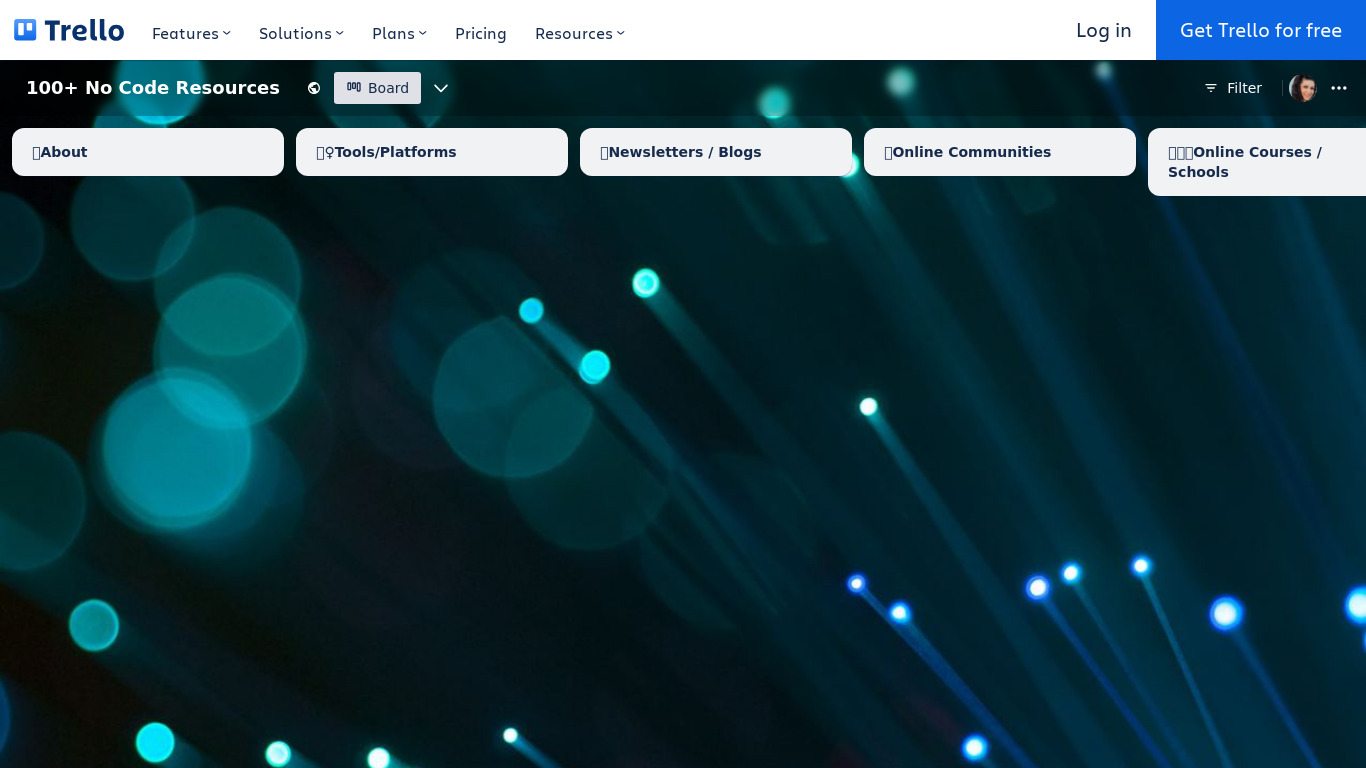 100+ No-Code Resources Landing page