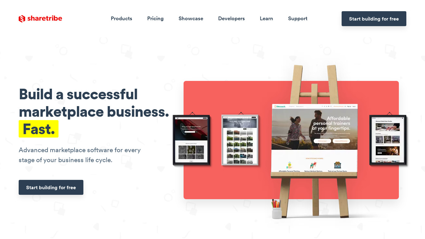 Sharetribe Landing page