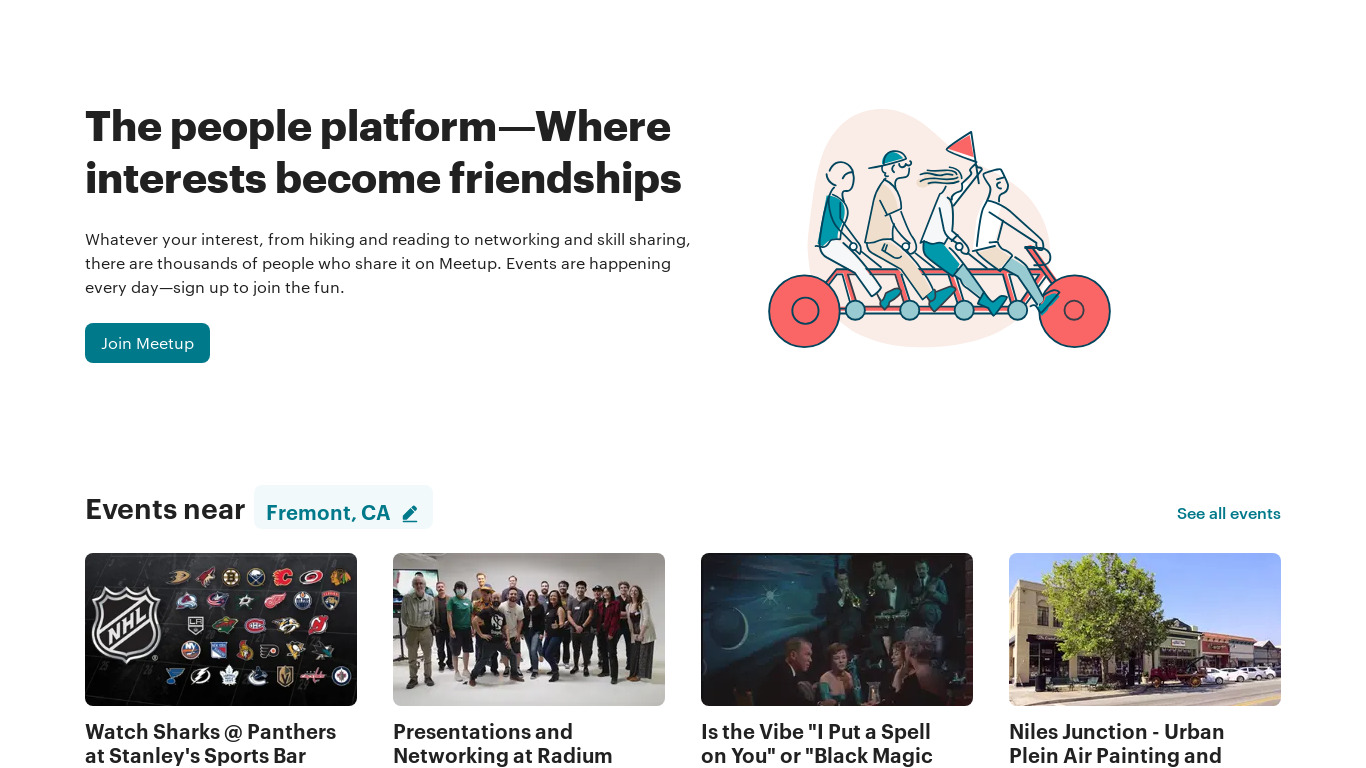 Meetup Landing page