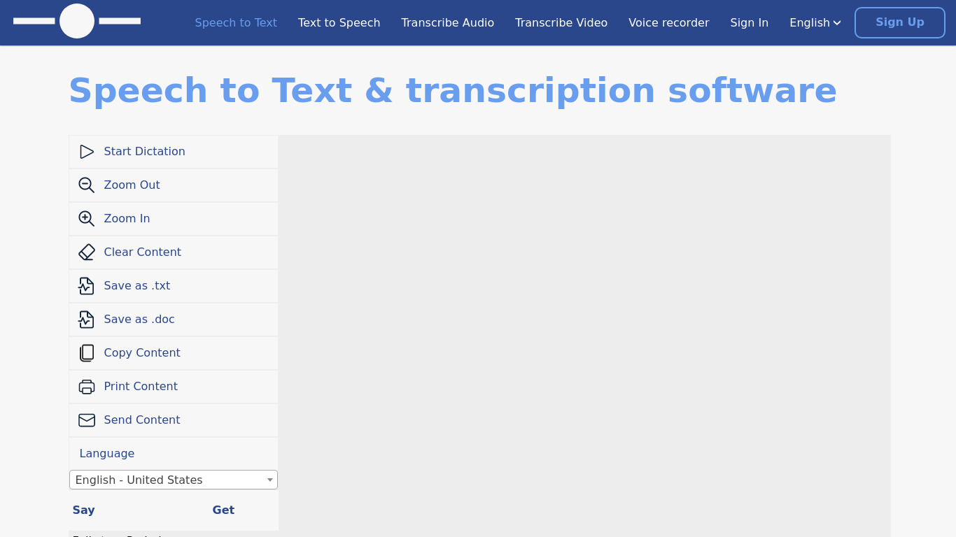 TextFromToSpeech Landing page